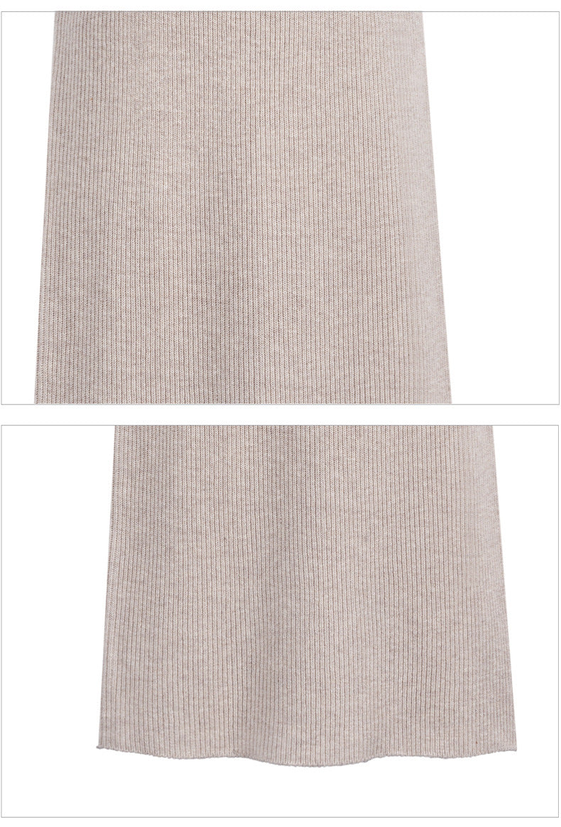 Winter Wool Skirt Women's Mid-Length Plus Size Angela Red Woolen Skirt Slit Hip Skirt High Waist Long Skirt