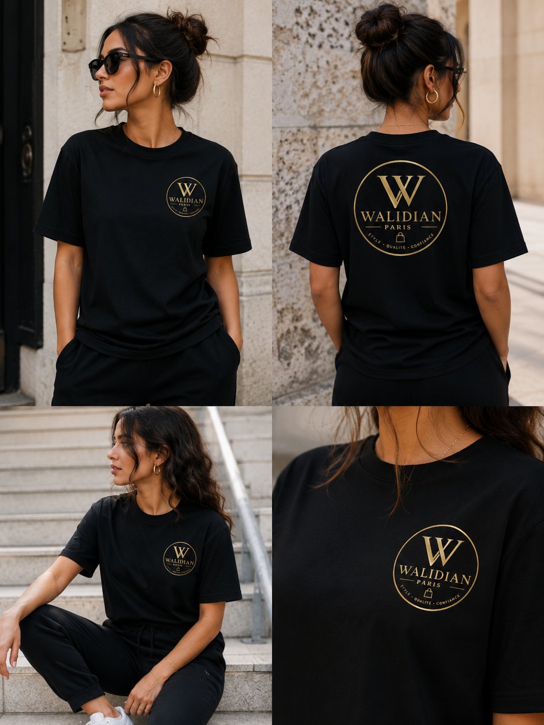 T-shirt WALIDIAN PARIS Noir & Or