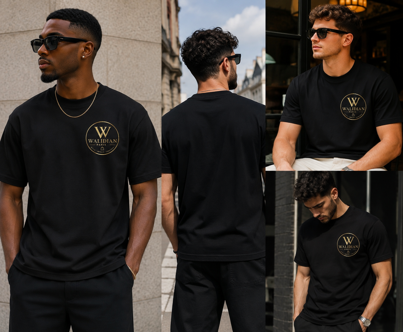 T-shirt WALIDIAN PARIS Noir & Or
