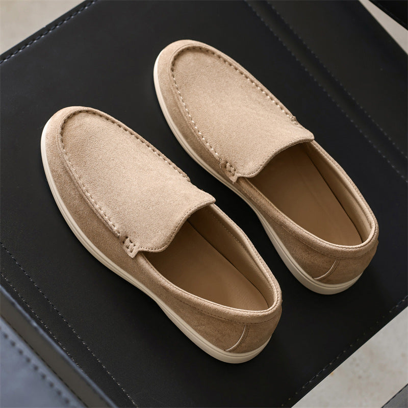 Pure Original Italian PU Slip-on Business Casual Loafers Flat Casual Lazy Men's Shoes Slip-on B- 3 Shoes