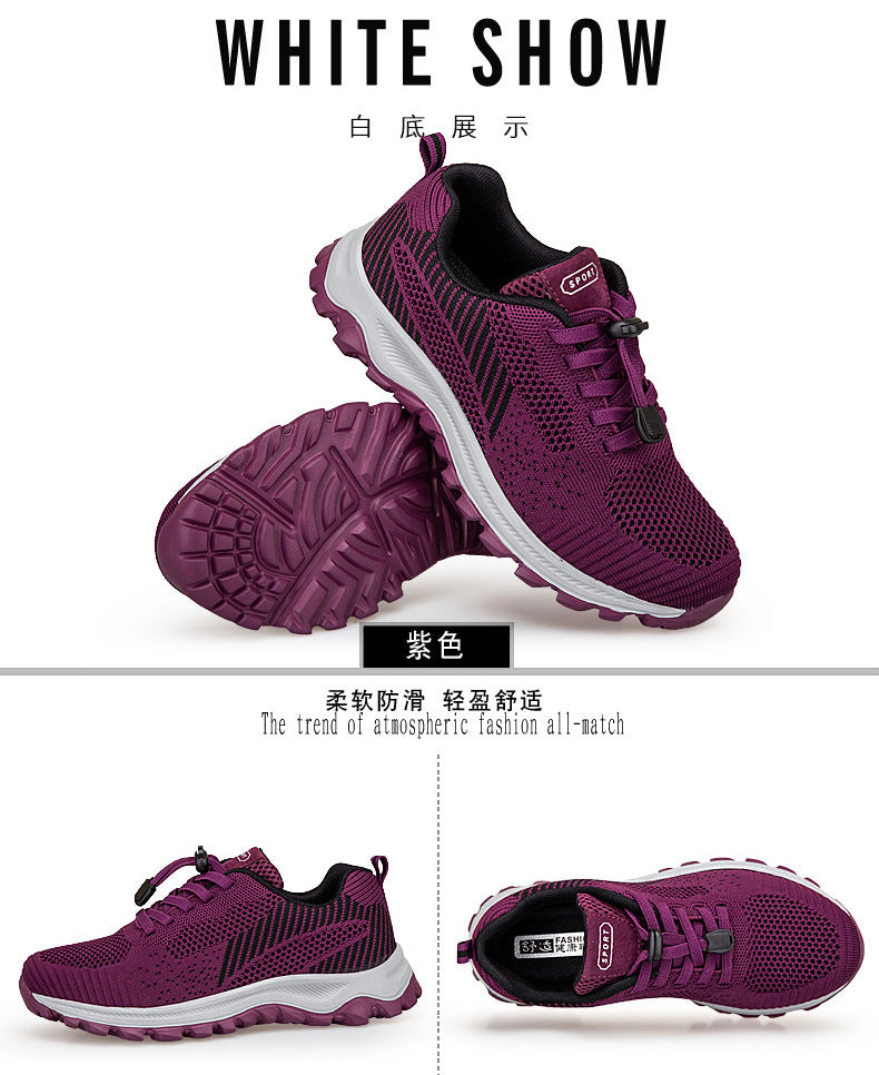 Factory Direct Sales Lightweight and Breathable Breathable Healthy Shoes for Middle-Aged and Elderly People, Non-Slip Soft-Soled Mother's Shoes, Sports and Leisure Walking Shoes