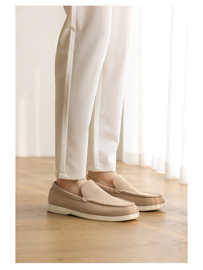 Pure Original Italian PU Slip-on Business Casual Loafers Flat Casual Lazy Men's Shoes Slip-on B- 3 Shoes