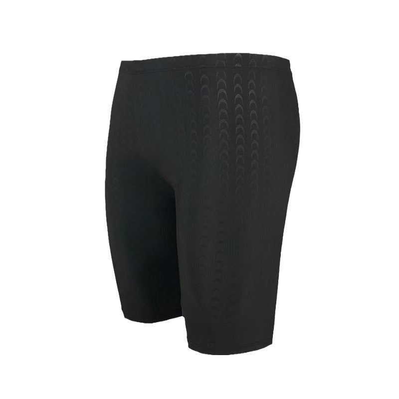Swimming Trunks Five-Point Men's Professional Swimsuit Boxer Shorts Imitation Sharkskin Adult Large Size Hot Spring Swimming Suit