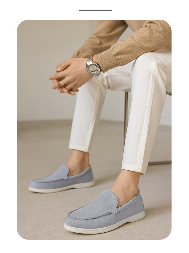 Pure Original Italian PU Slip-on Business Casual Loafers Flat Casual Lazy Men's Shoes Slip-on B- 3 Shoes