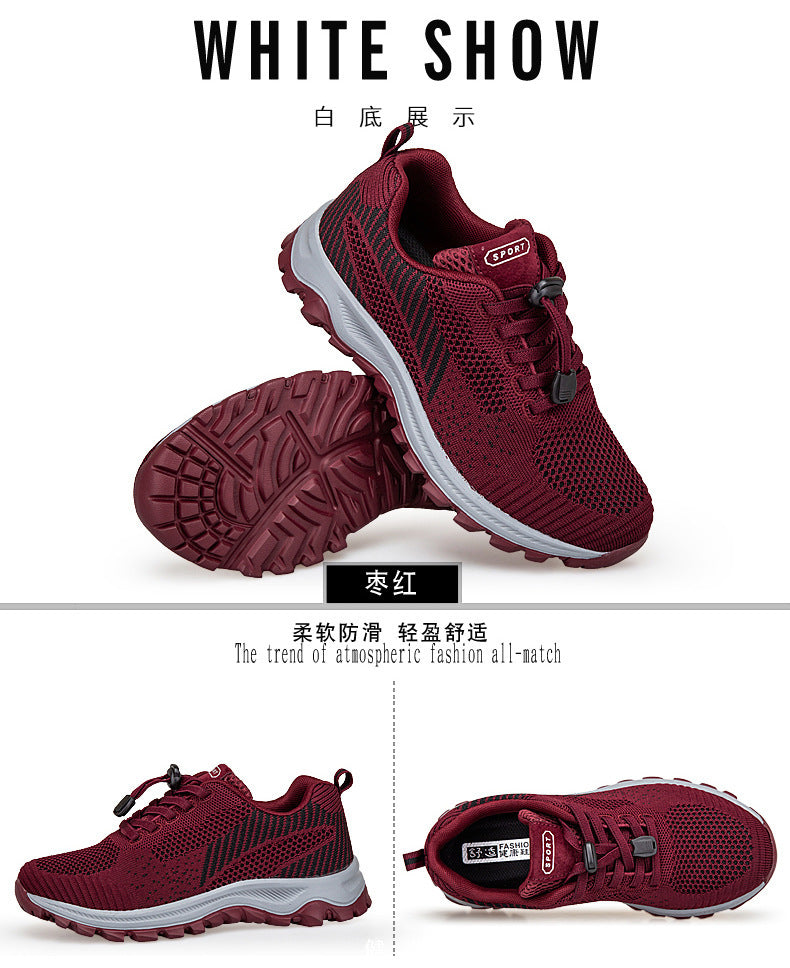 Factory Direct Sales Lightweight and Breathable Breathable Healthy Shoes for Middle-Aged and Elderly People, Non-Slip Soft-Soled Mother's Shoes, Sports and Leisure Walking Shoes