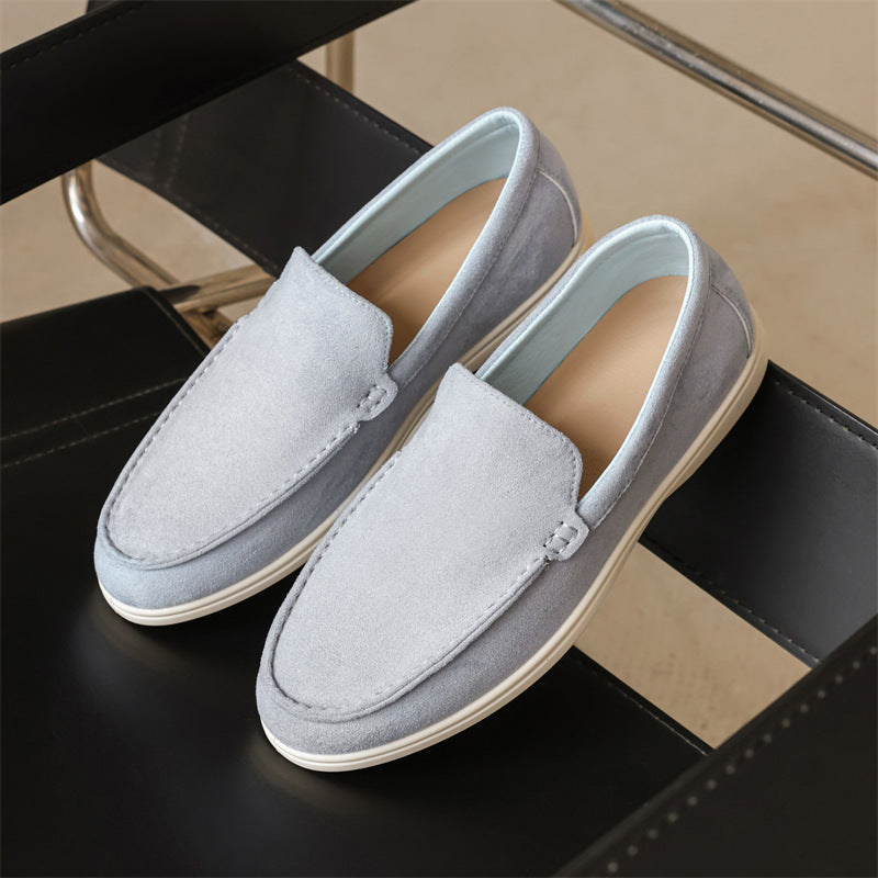 Pure Original Italian PU Slip-on Business Casual Loafers Flat Casual Lazy Men's Shoes Slip-on B- 3 Shoes