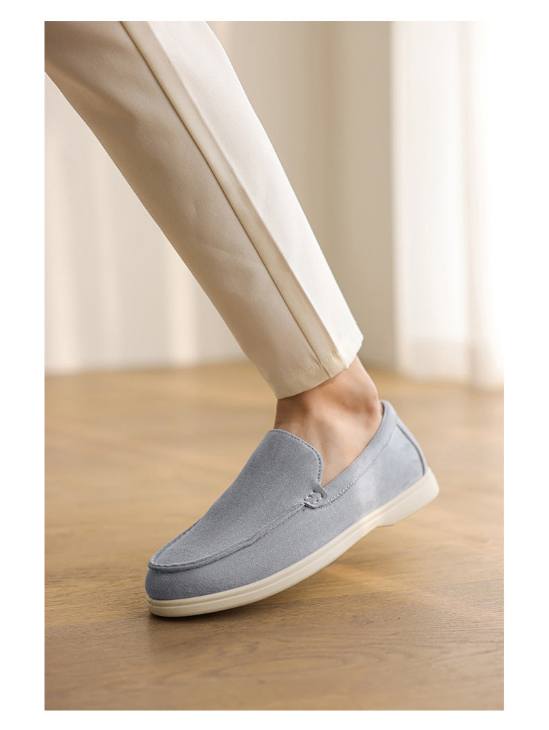 Pure Original Italian PU Slip-on Business Casual Loafers Flat Casual Lazy Men's Shoes Slip-on B- 3 Shoes