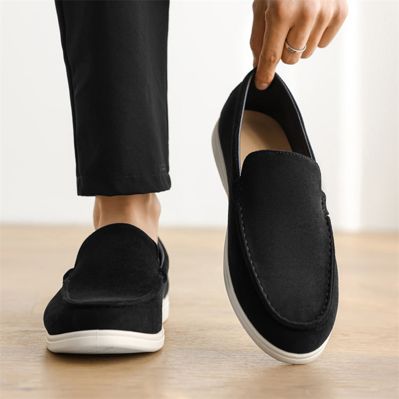 Pure Original Italian PU Slip-on Business Casual Loafers Flat Casual Lazy Men's Shoes Slip-on B- 3 Shoes