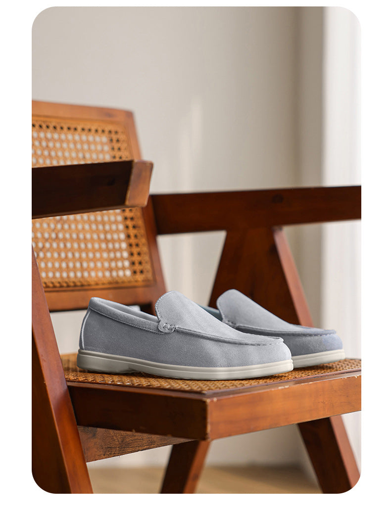 Pure Original Italian PU Slip-on Business Casual Loafers Flat Casual Lazy Men's Shoes Slip-on B- 3 Shoes