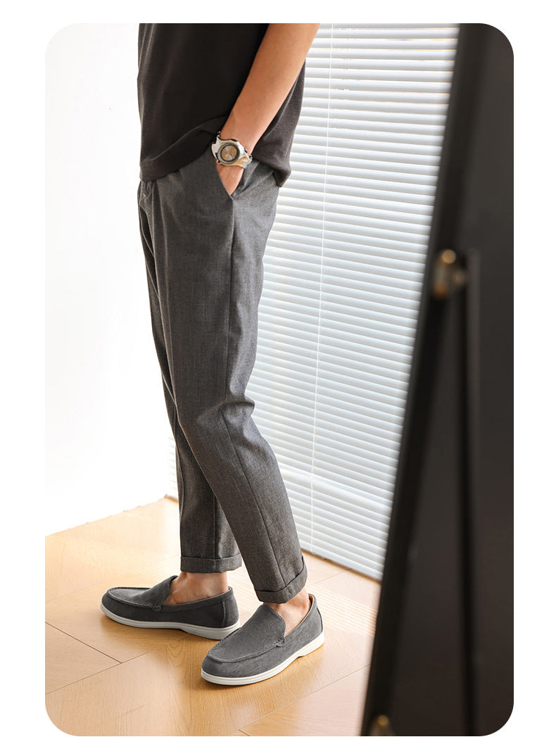 Pure Original Italian PU Slip-on Business Casual Loafers Flat Casual Lazy Men's Shoes Slip-on B- 3 Shoes