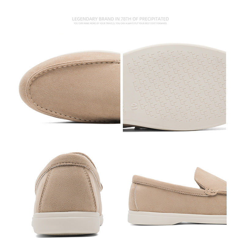 Pure Original Italian PU Slip-on Business Casual Loafers Flat Casual Lazy Men's Shoes Slip-on B- 3 Shoes
