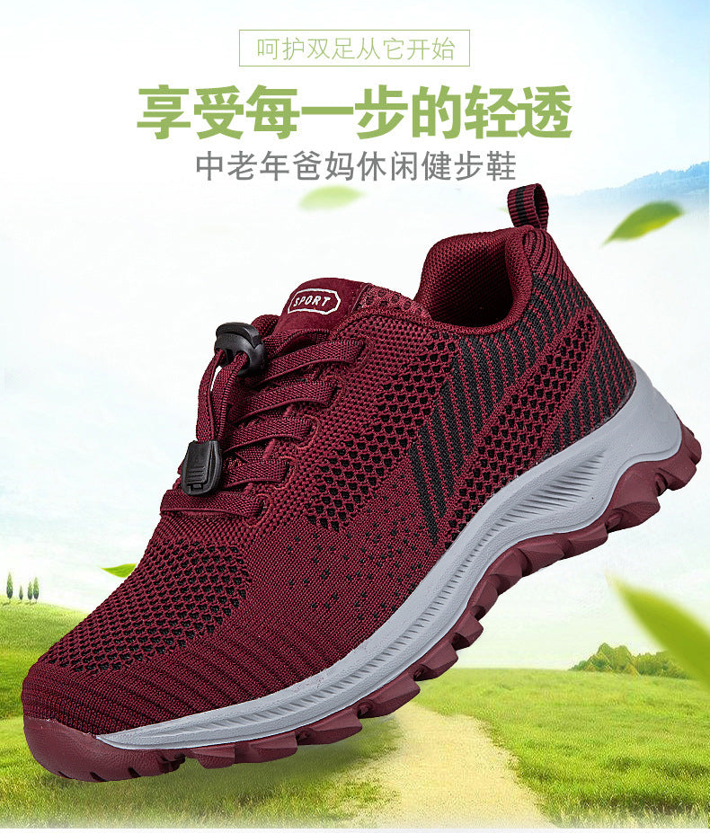 Factory Direct Sales Lightweight and Breathable Breathable Healthy Shoes for Middle-Aged and Elderly People, Non-Slip Soft-Soled Mother's Shoes, Sports and Leisure Walking Shoes
