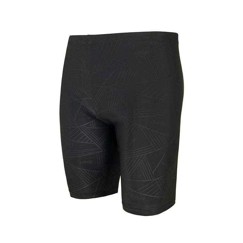 Swimming Trunks Five-Point Men's Professional Swimsuit Boxer Shorts Imitation Sharkskin Adult Large Size Hot Spring Swimming Suit
