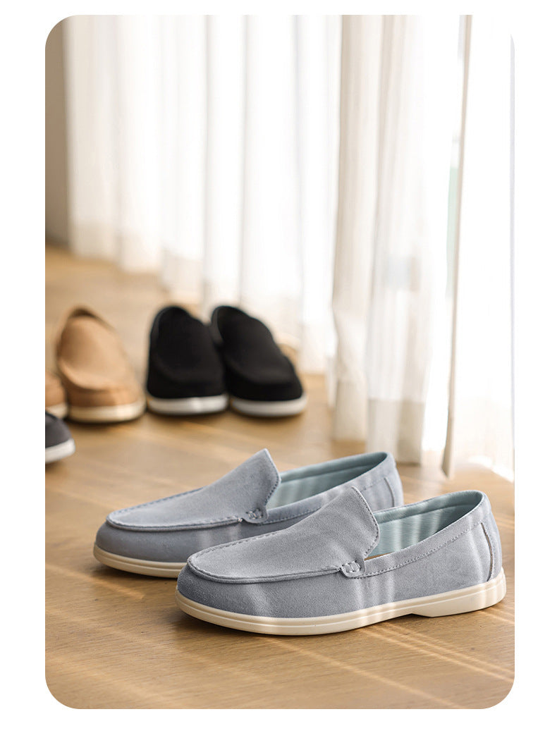 Pure Original Italian PU Slip-on Business Casual Loafers Flat Casual Lazy Men's Shoes Slip-on B- 3 Shoes