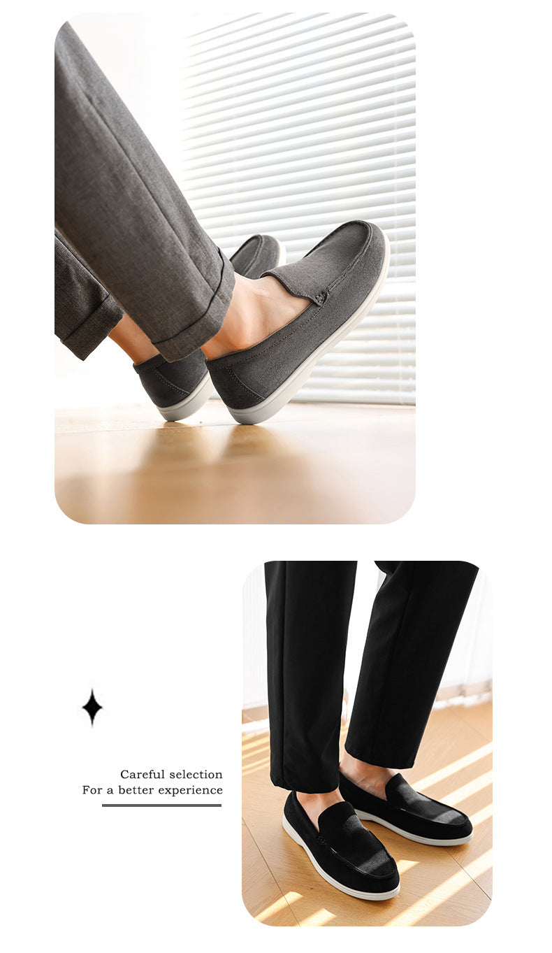 Pure Original Italian PU Slip-on Business Casual Loafers Flat Casual Lazy Men's Shoes Slip-on B- 3 Shoes