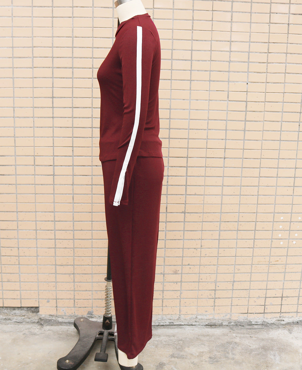2025 independent station wish Amazon new autumn and winter fashion long sleeve solid color split two-piece skirt suit women