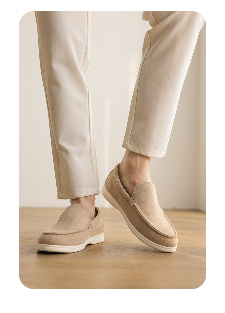 Pure Original Italian PU Slip-on Business Casual Loafers Flat Casual Lazy Men's Shoes Slip-on B- 3 Shoes