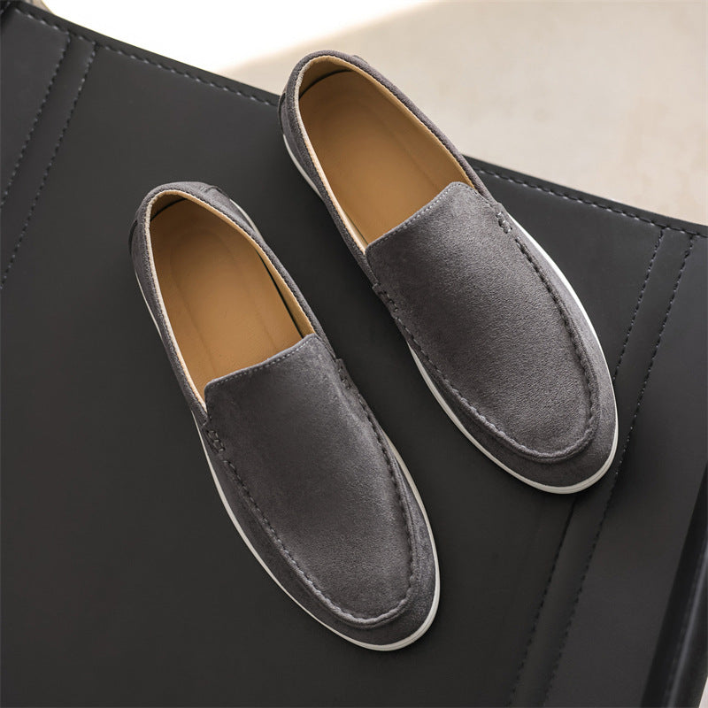 Pure Original Italian PU Slip-on Business Casual Loafers Flat Casual Lazy Men's Shoes Slip-on B- 3 Shoes