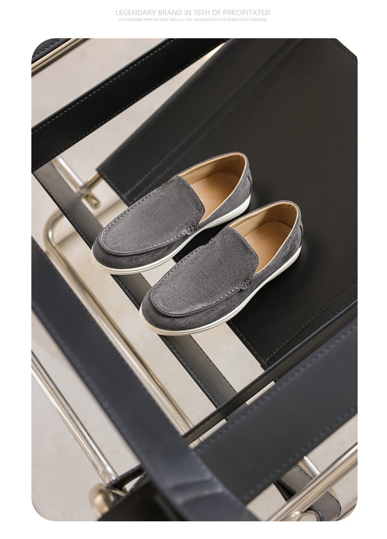 Pure Original Italian PU Slip-on Business Casual Loafers Flat Casual Lazy Men's Shoes Slip-on B- 3 Shoes
