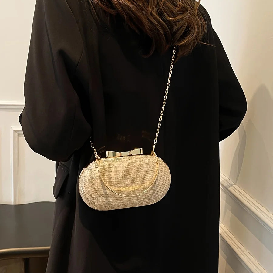 Light luxury sequined hand-held dinner bag, elegant style bag, high-end chain single-shoulder crossbody bag